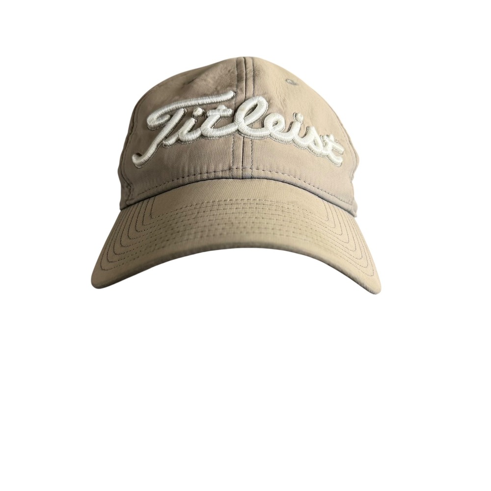 Titleist‎ Golf Hat Tan Adjustable Strapback Cap Pro V1 FootJoy FJ Embroidered